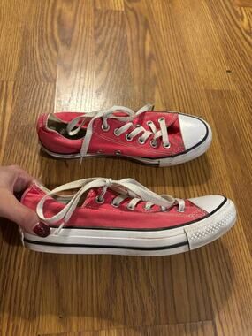 Converse Pink Lace Up Low-Top Casual Everyday Preppy Girly Sneakers/Shoes